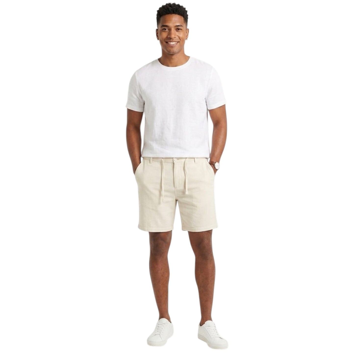 Men's Textured Short,Beige