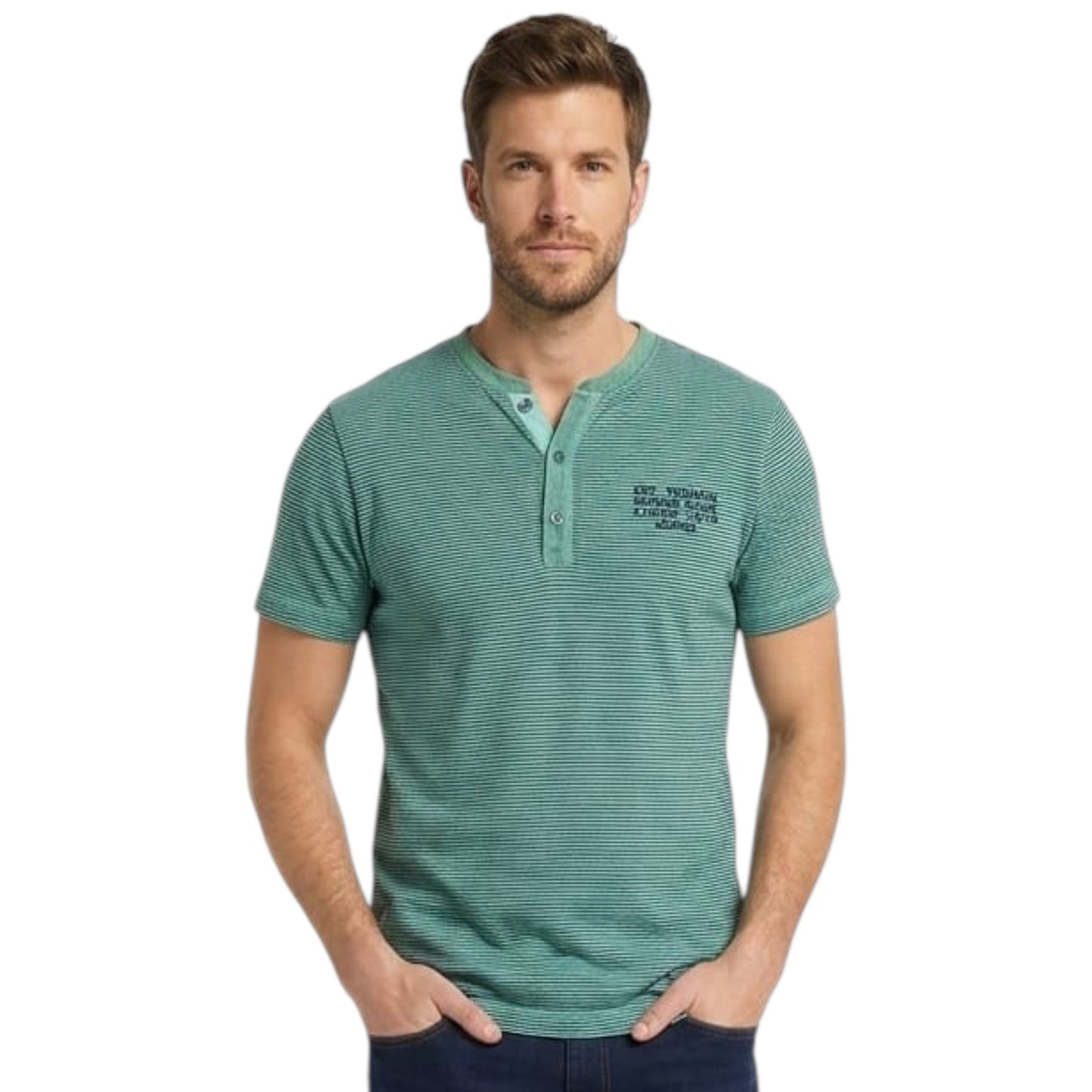 Men's Striped Top,Dark Turquoise