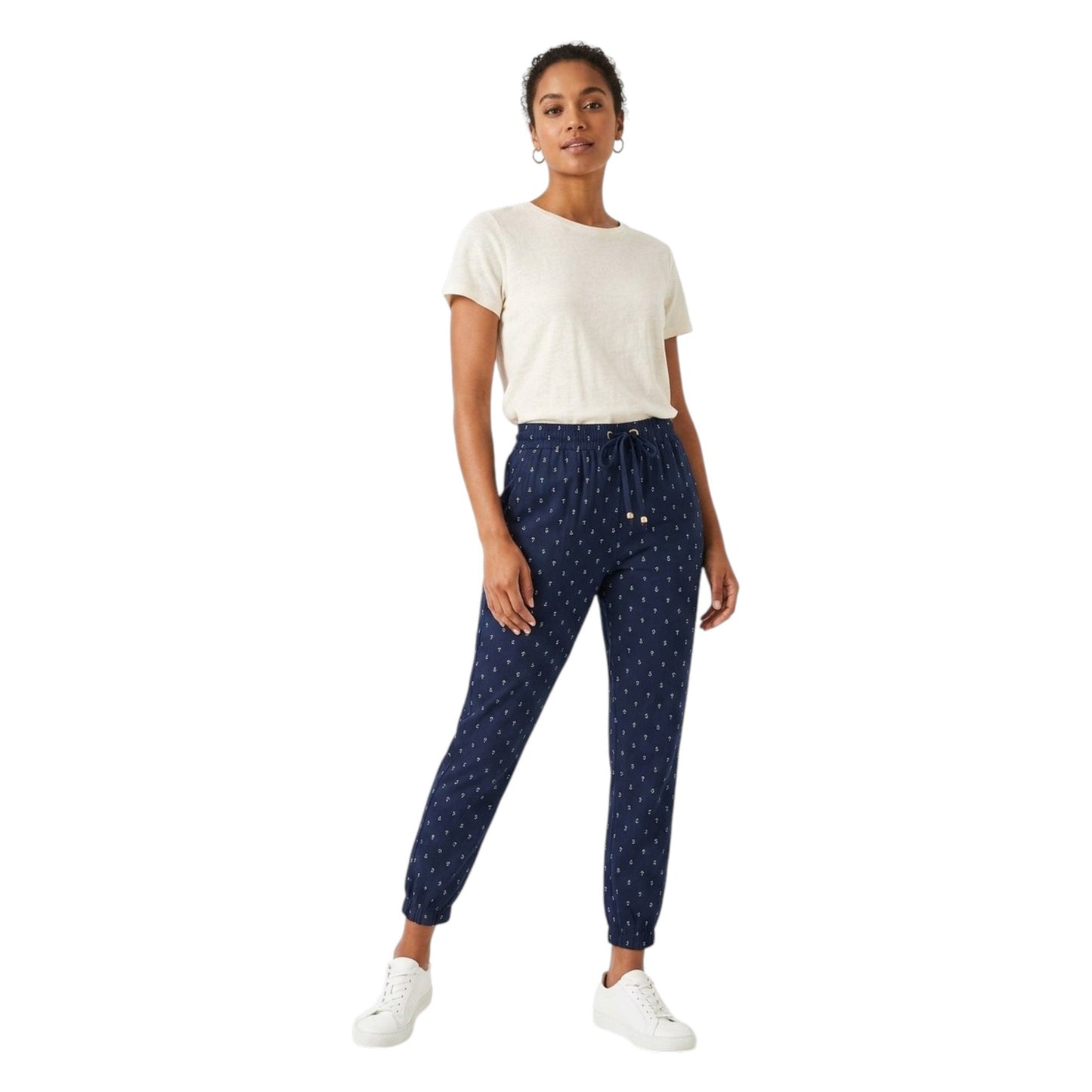 Women's Printed Sleepwear Pants,Dusty Navy