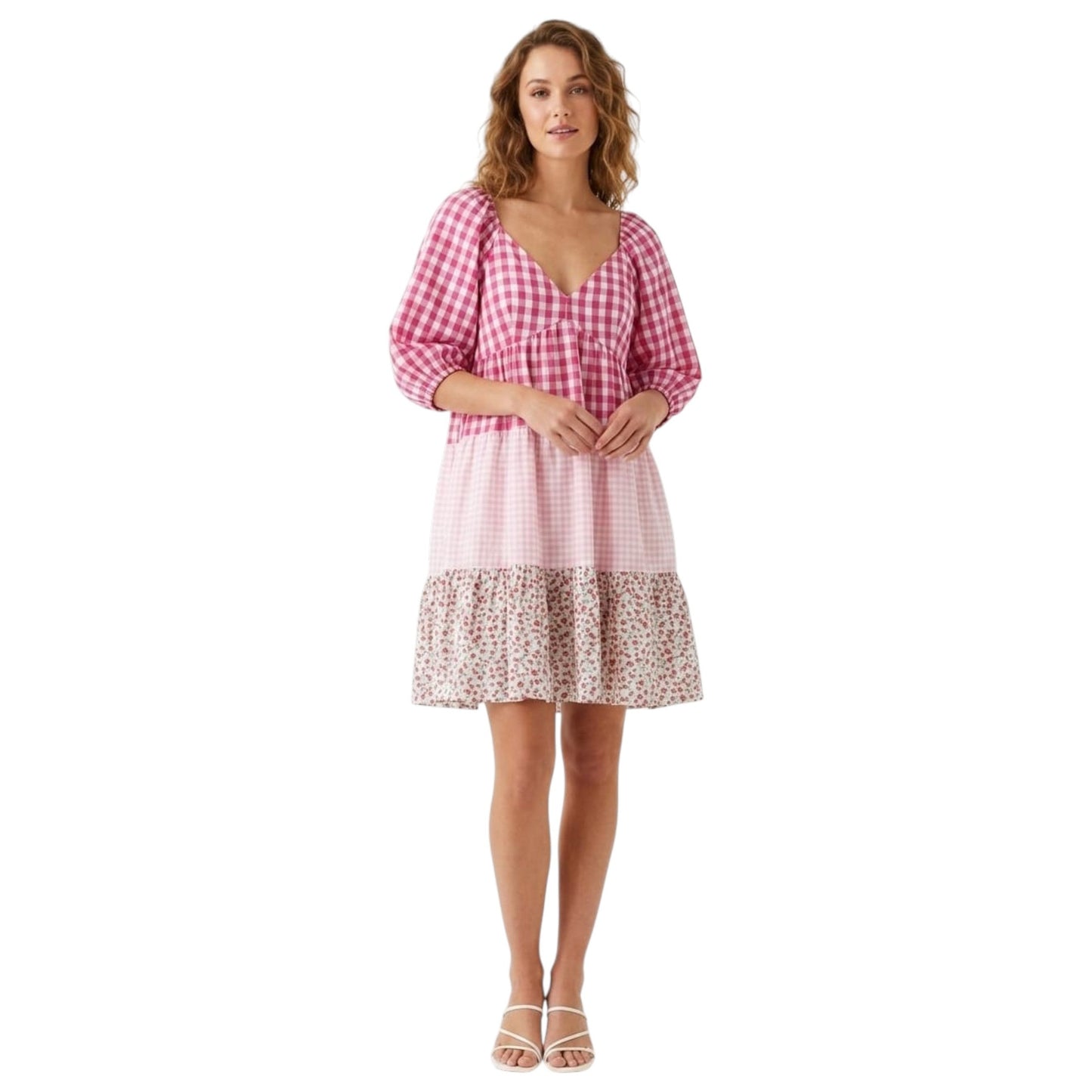 Women's Plaid Dress,Multi