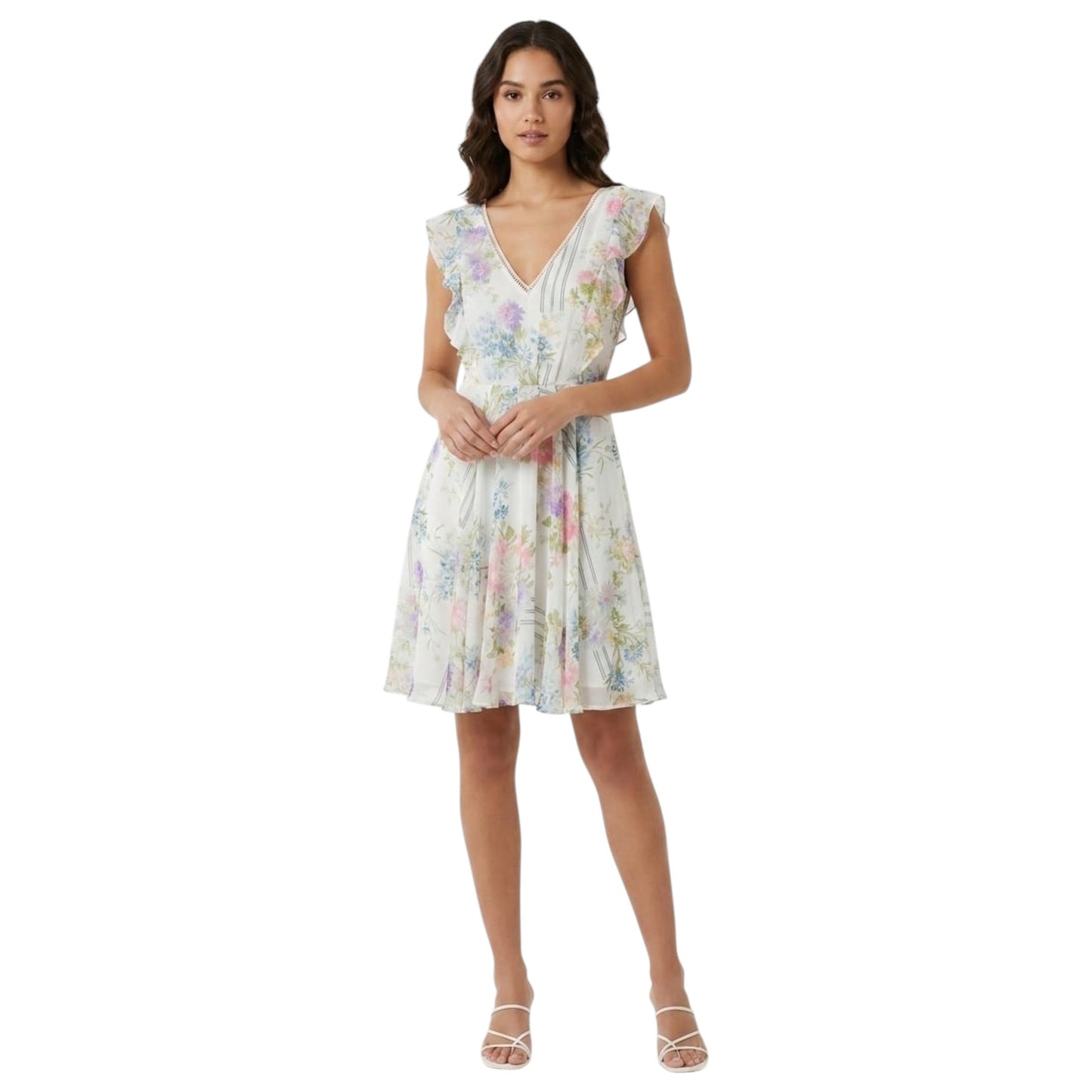 Women's Floral Printed Open Back Dress,Multi