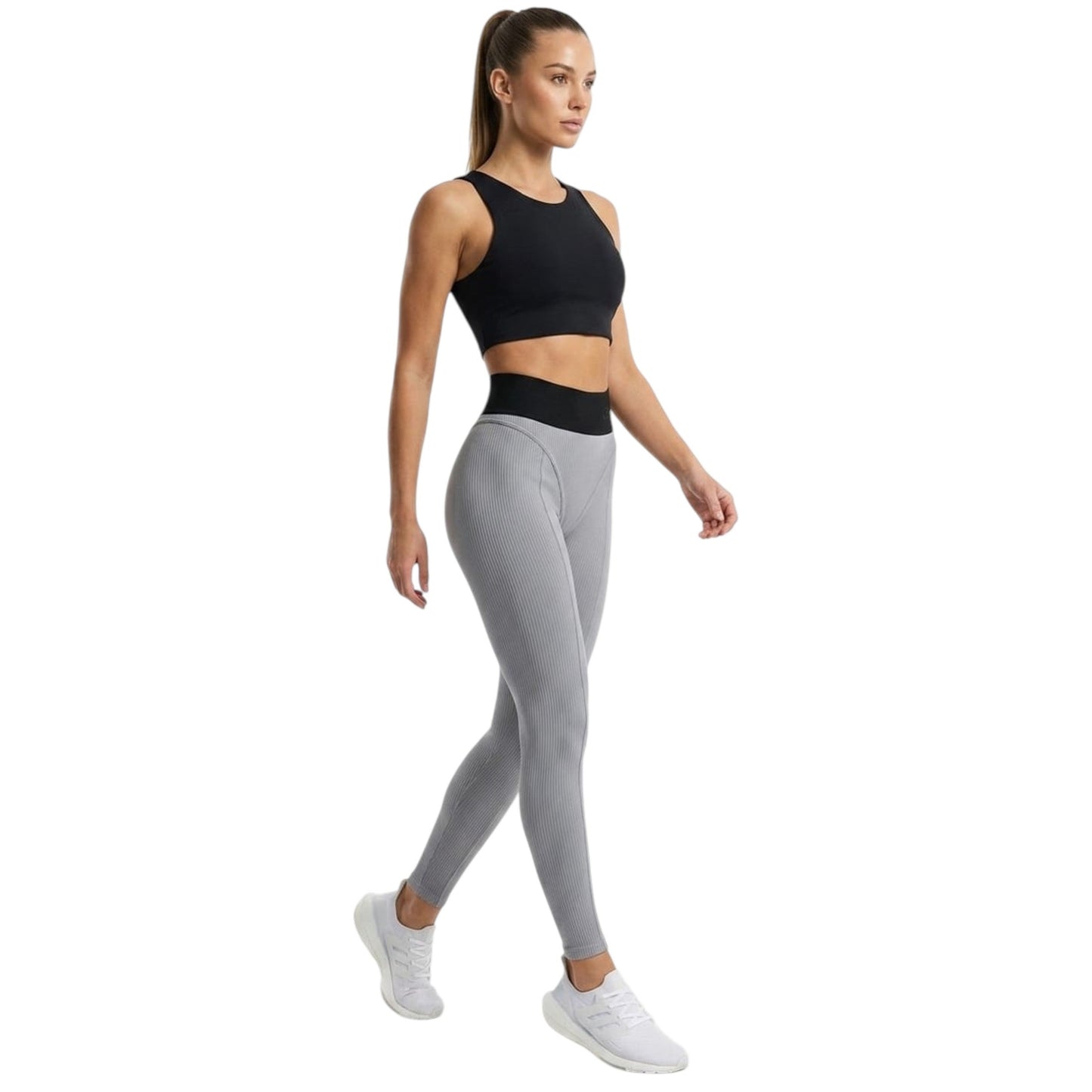 Women's Ribbed Legging,Grey