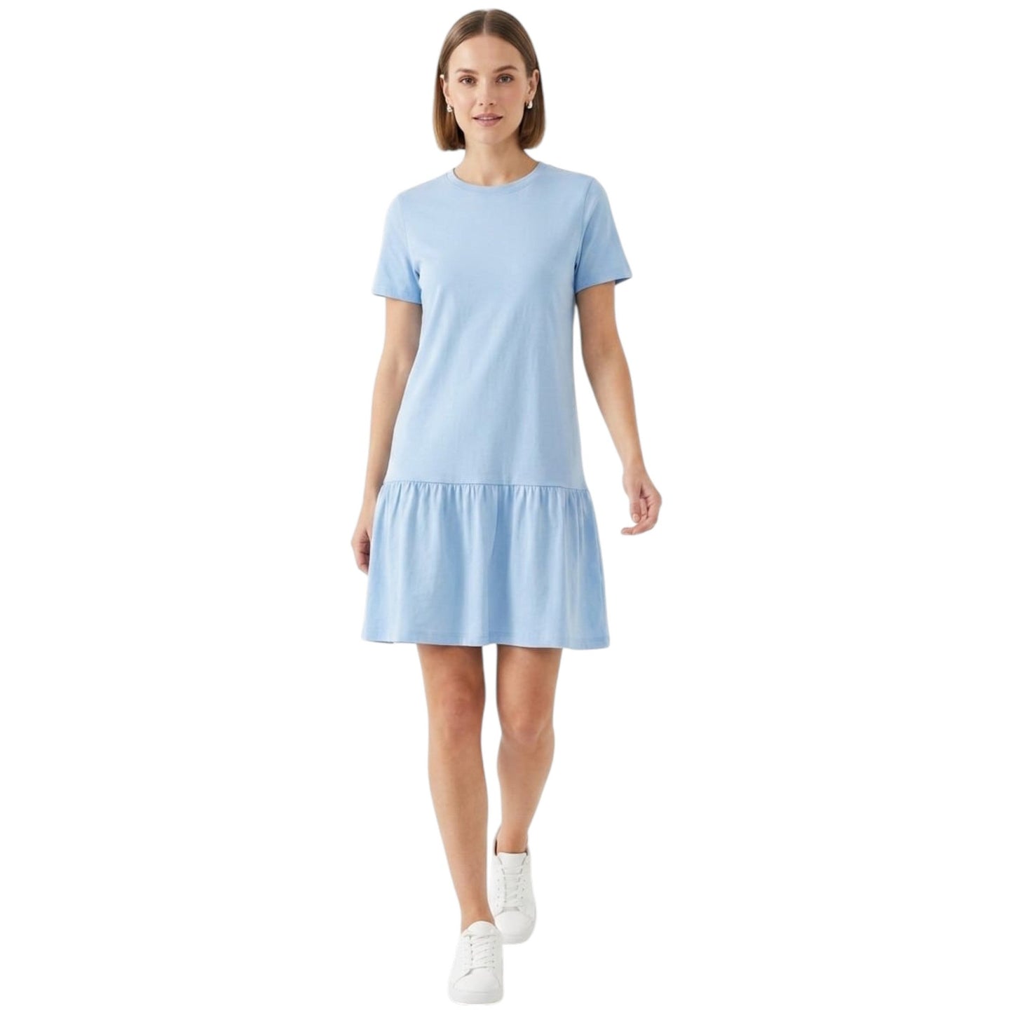 Women's Plain Solid Dress,Light Blue