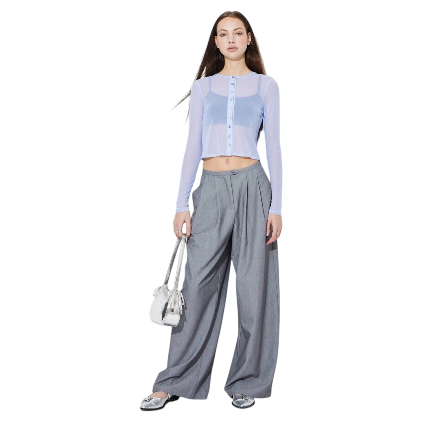 Women's Plain Solid Sheer Cardigan,Light Purple