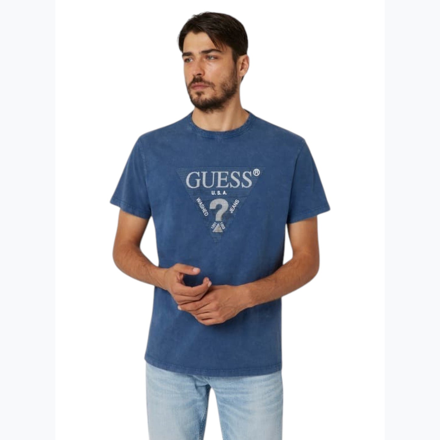 Men's Brand Logo Printed Top,Light Navy