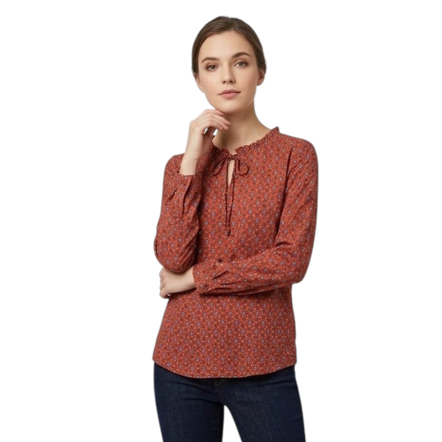 Women's Printed Top,Brick