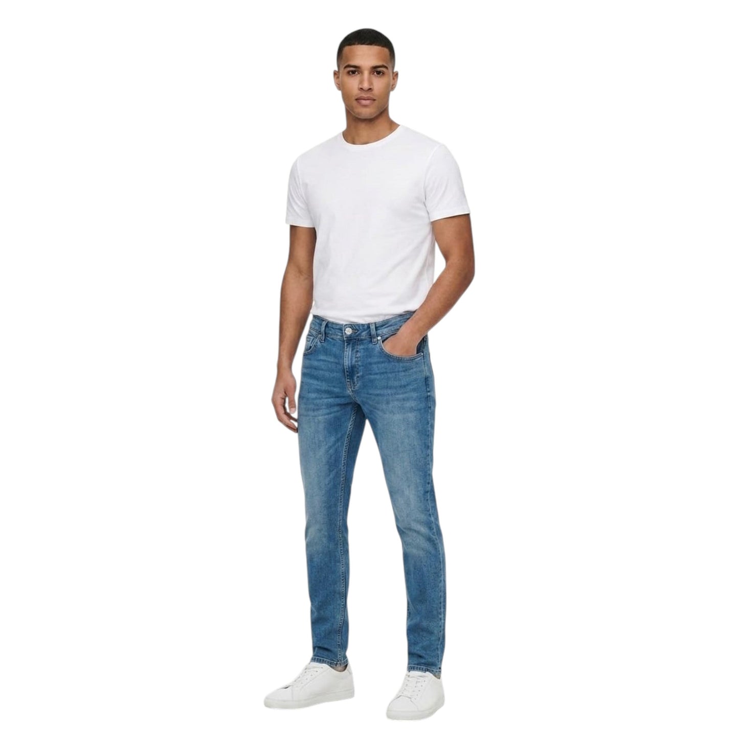 Men's Washed Jeans,Blue