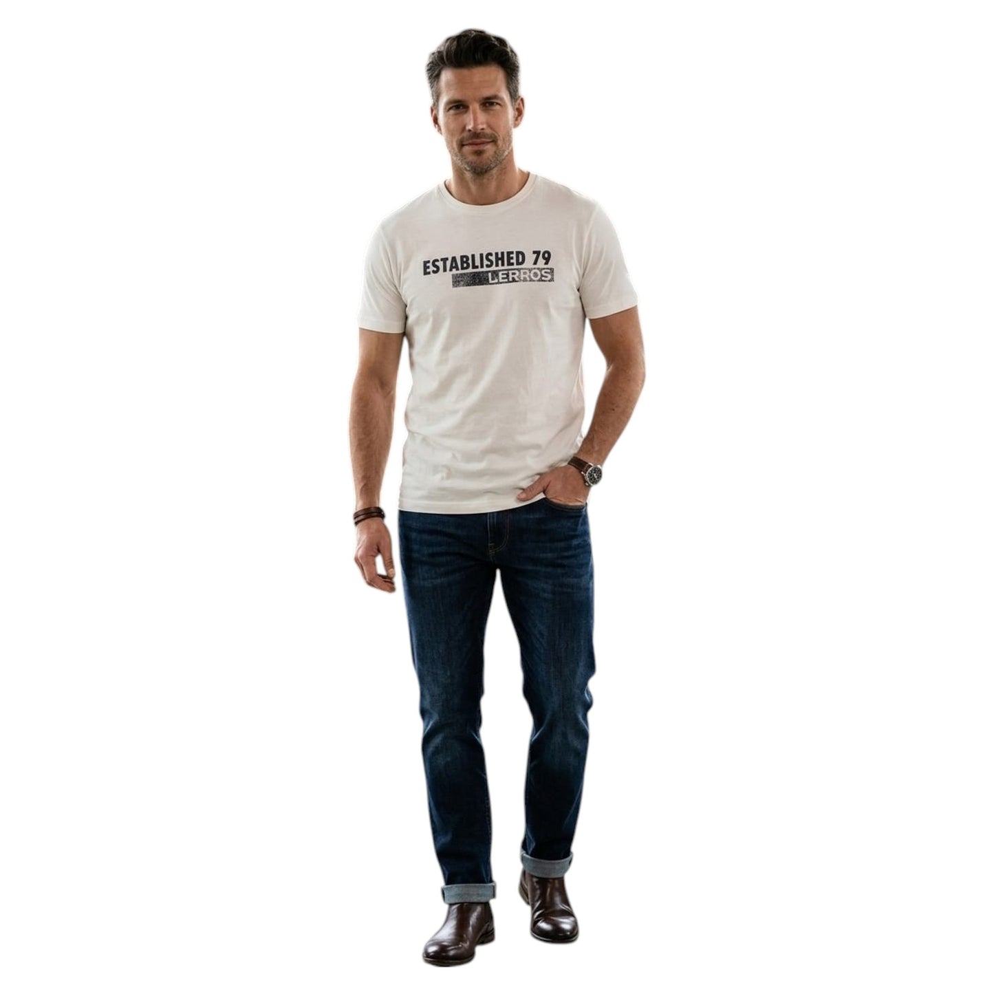 Men's Brand Logo Printed Top,White