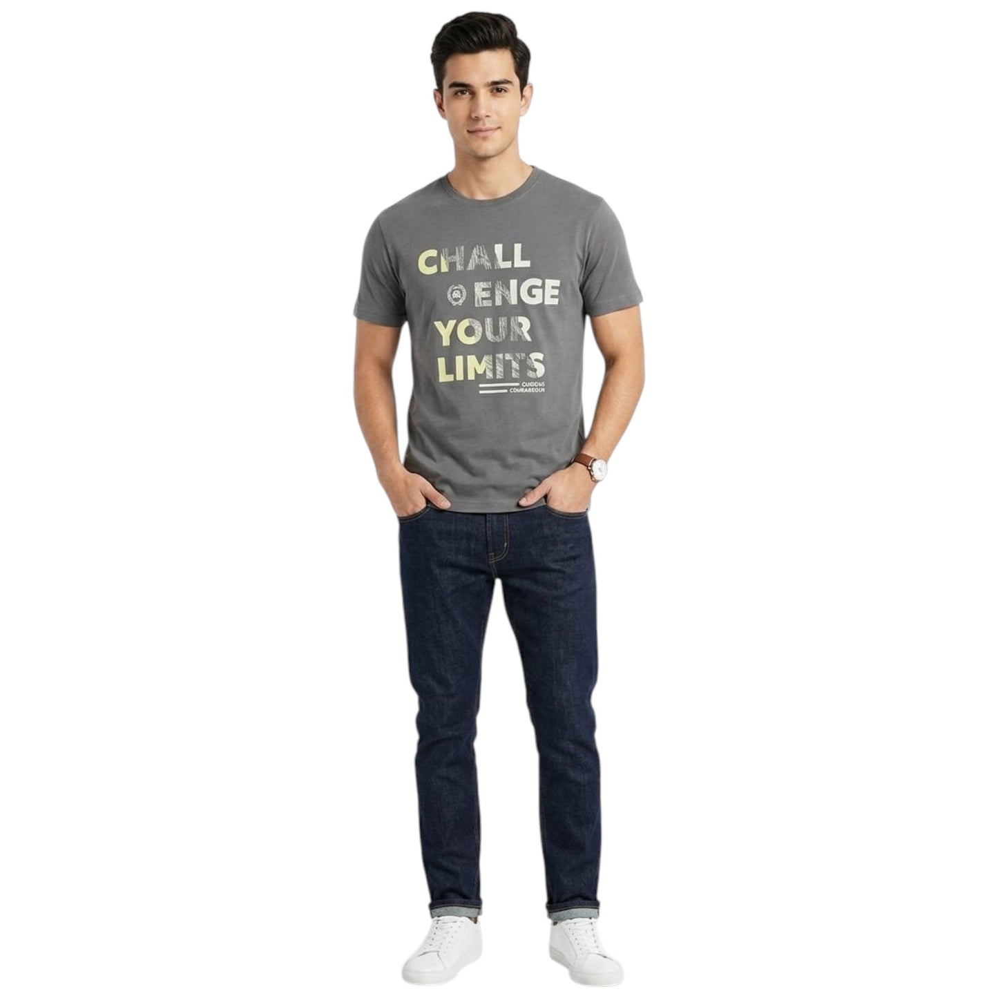 Men's Printed Top,Grey