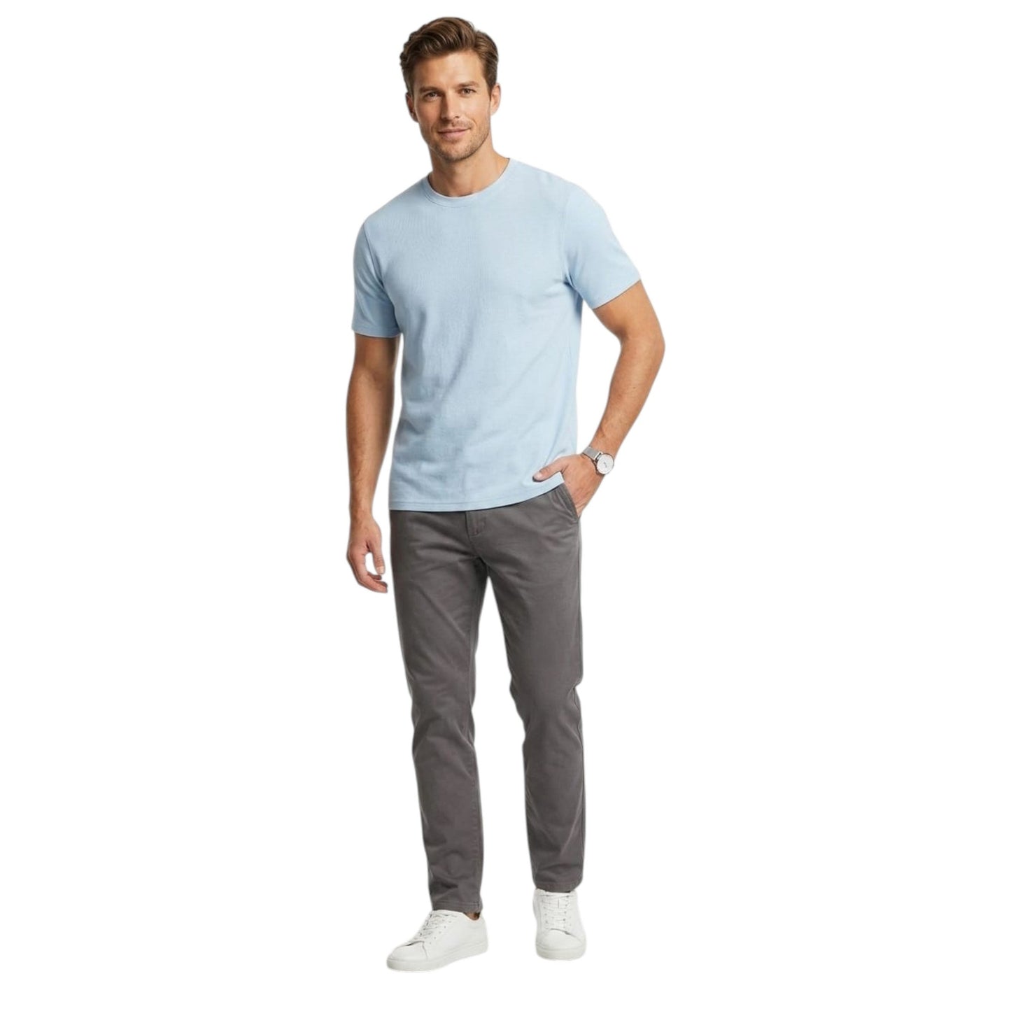 Men's Plain Top,Light Blue