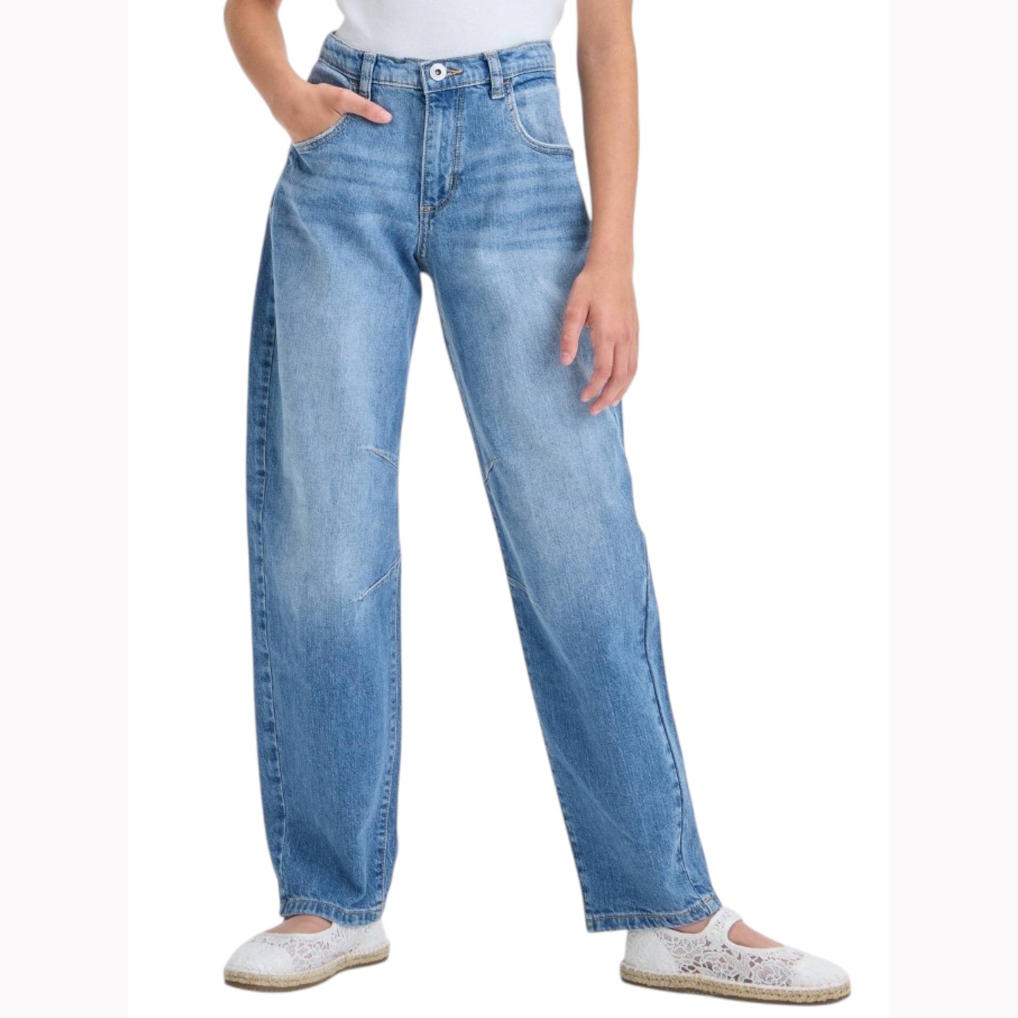 Kids Girl's Plain Jeans,Blue