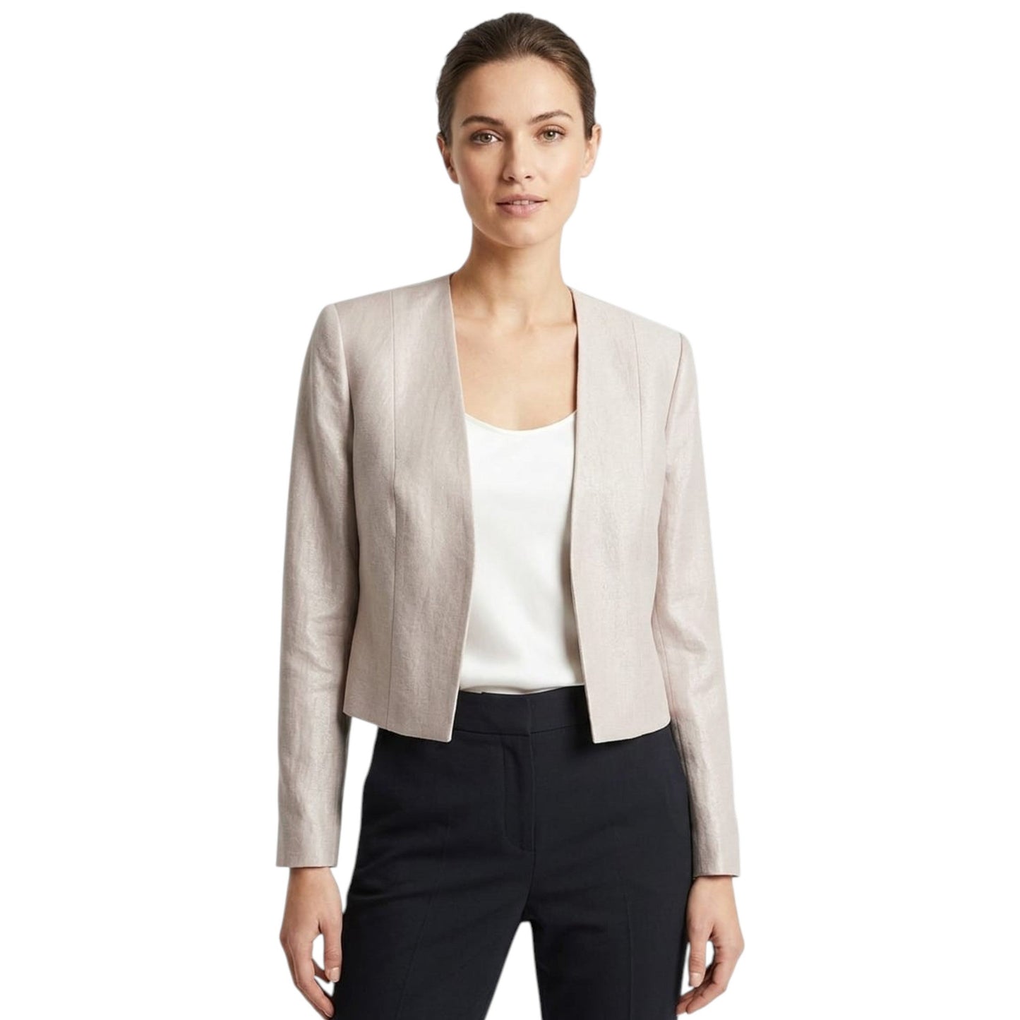 Women's Shiny Blazer,Light Beige