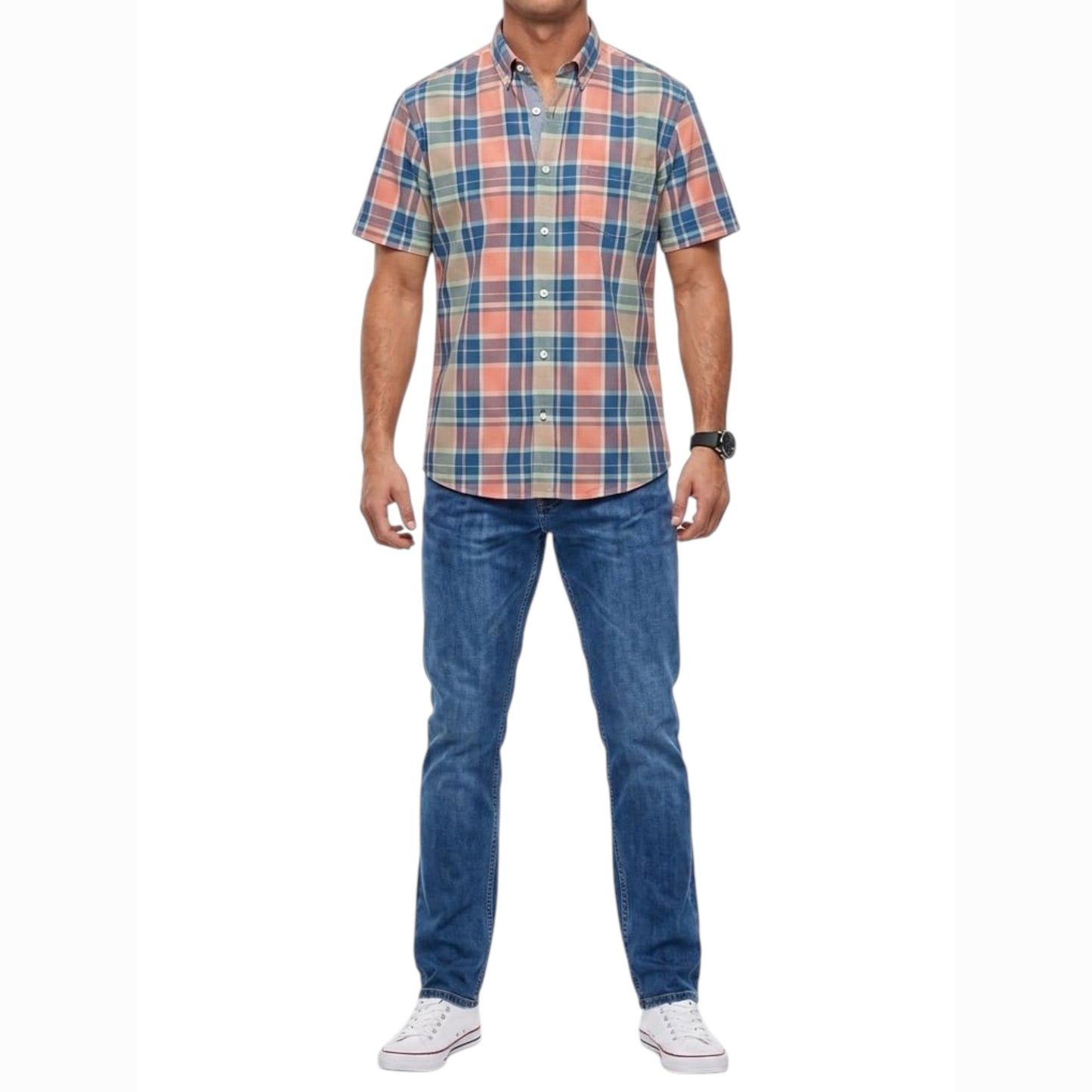 Men's Plaid Dress Shirt,Multi