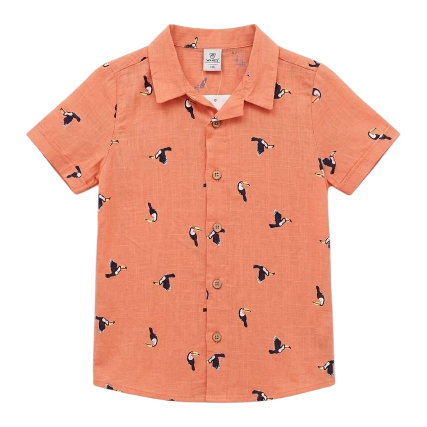 Kids Boy's Printed Dress Shirt,Orange
