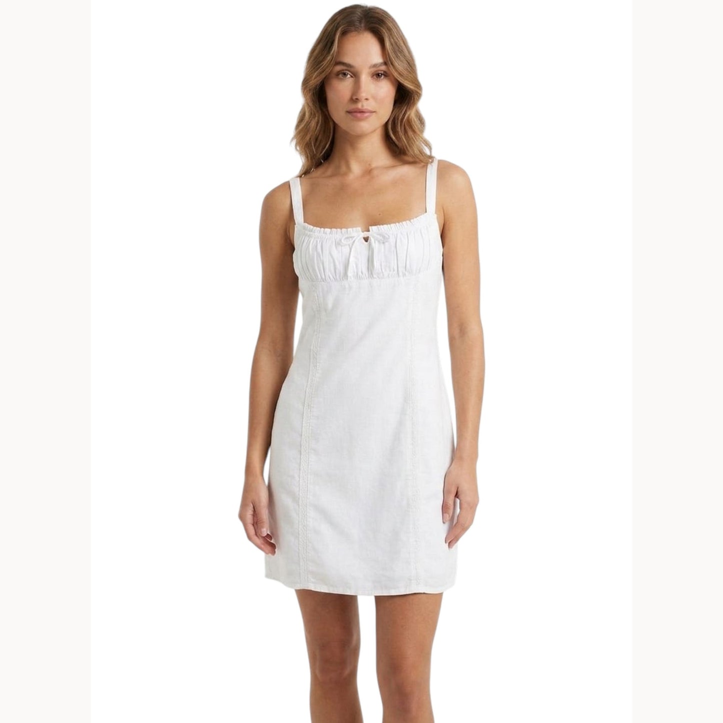 Women's Plain Solid Dress,White