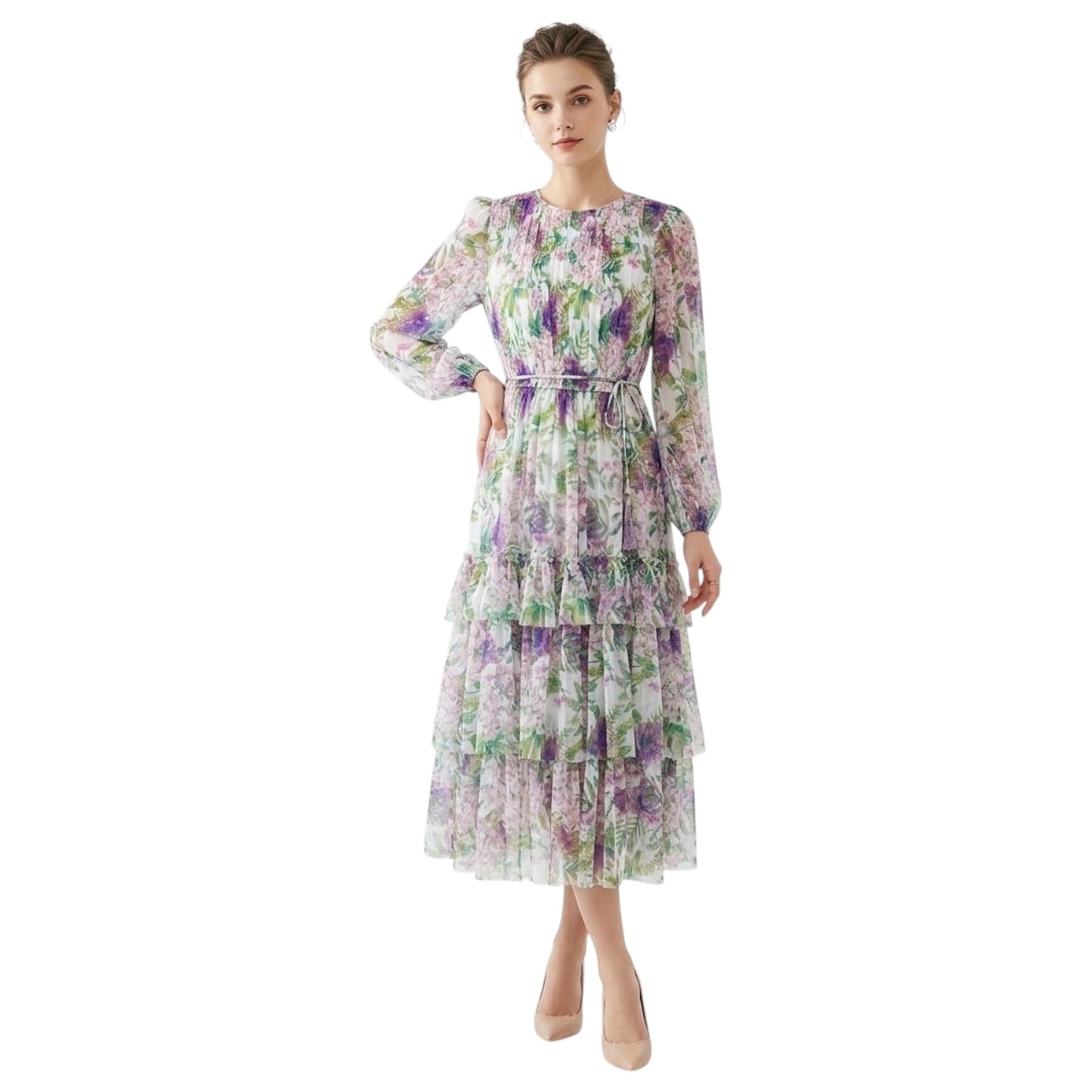 Women's Floral Printed Dress,Multi