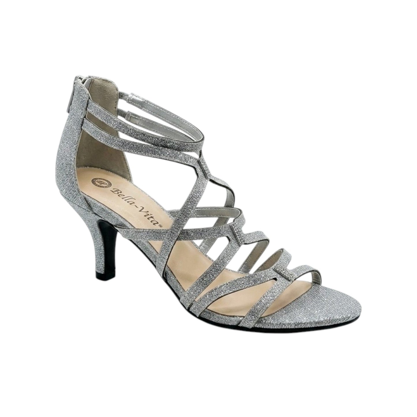 Women's Glitter Heeled Shoes,Silver