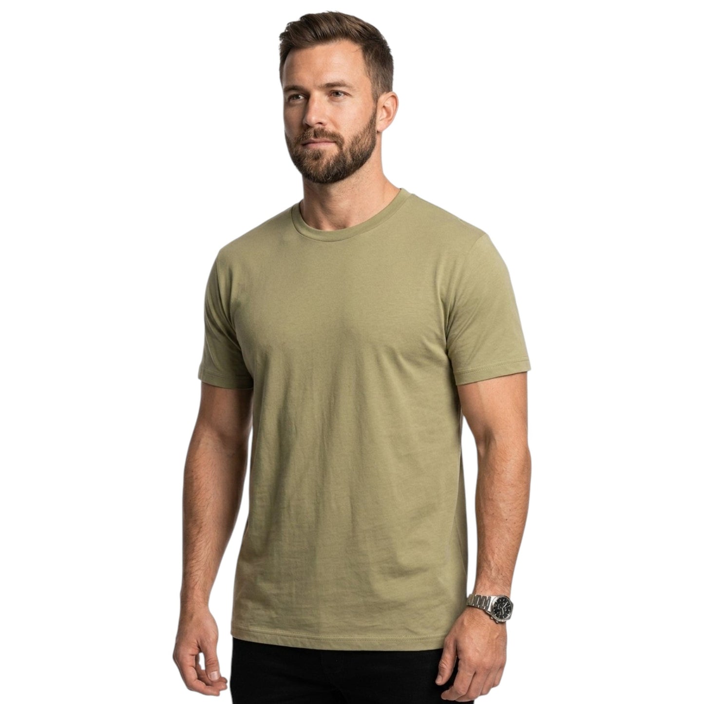 Men's Plain Top,Light Olive
