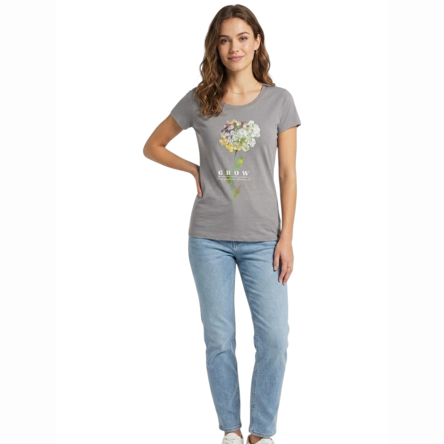 Women's Printed Top,Grey