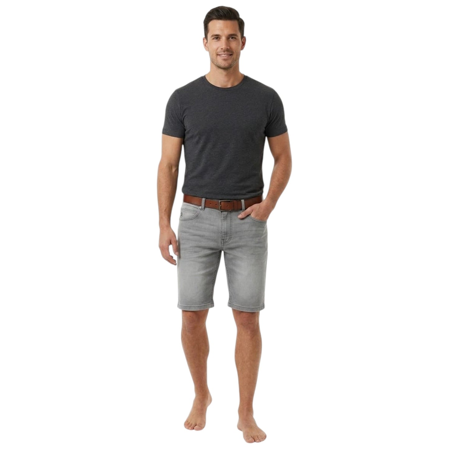 Men's Plain Jeans Short,Grey