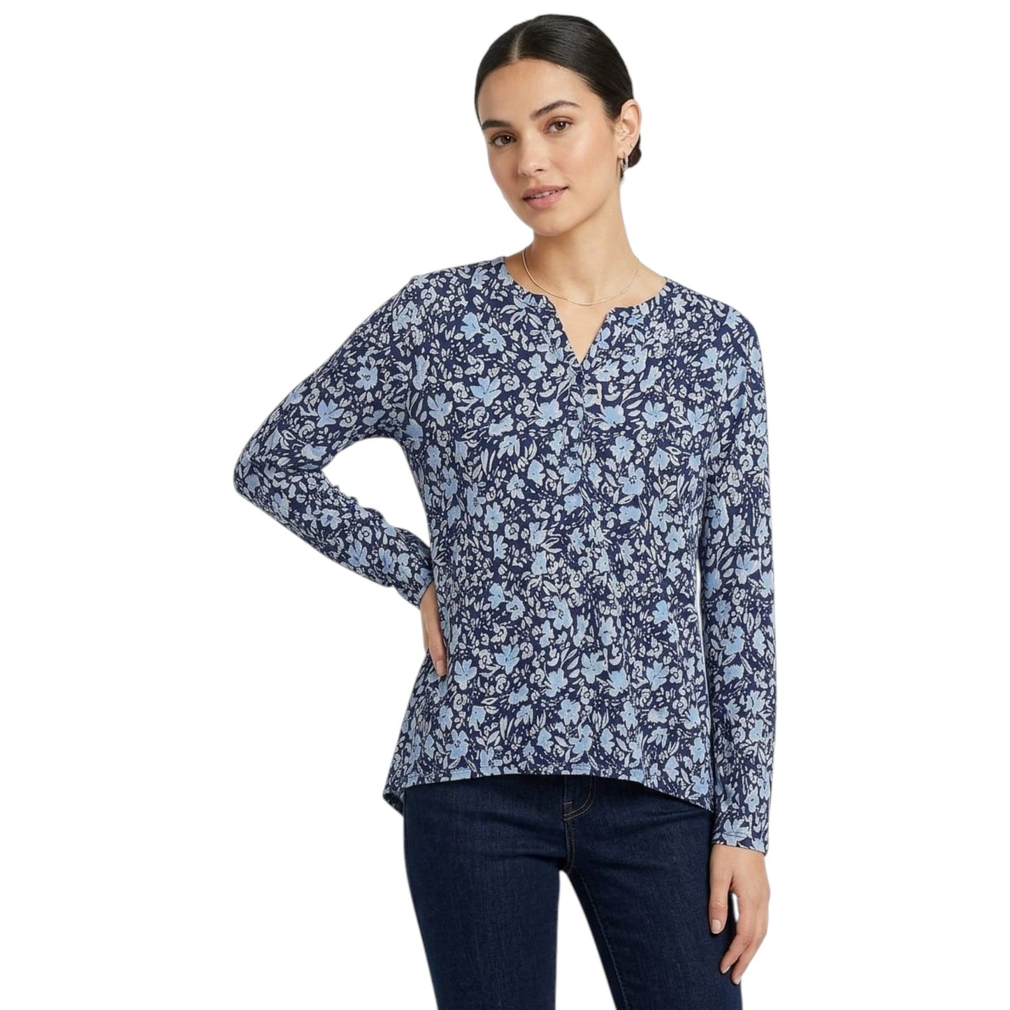 Women's Printed Top,Navy