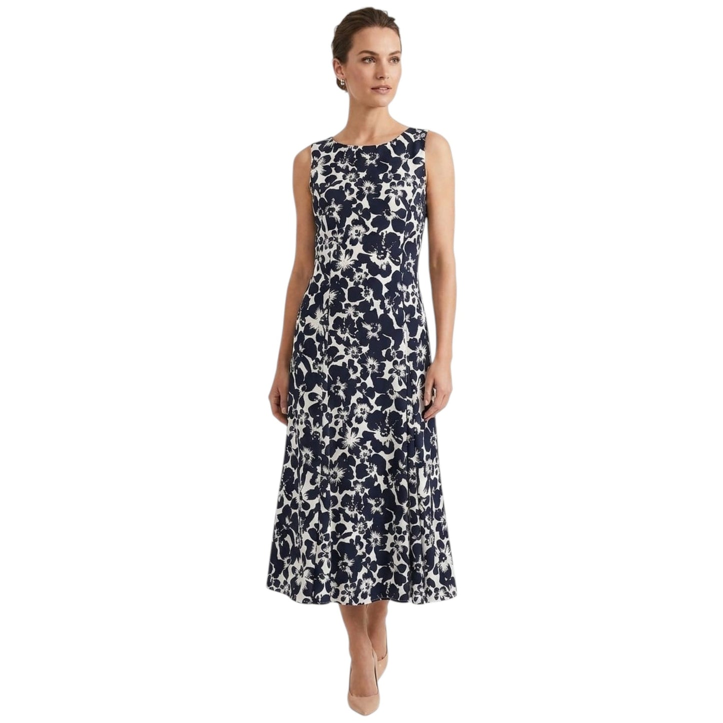 Women's Floral Printed Dress,White