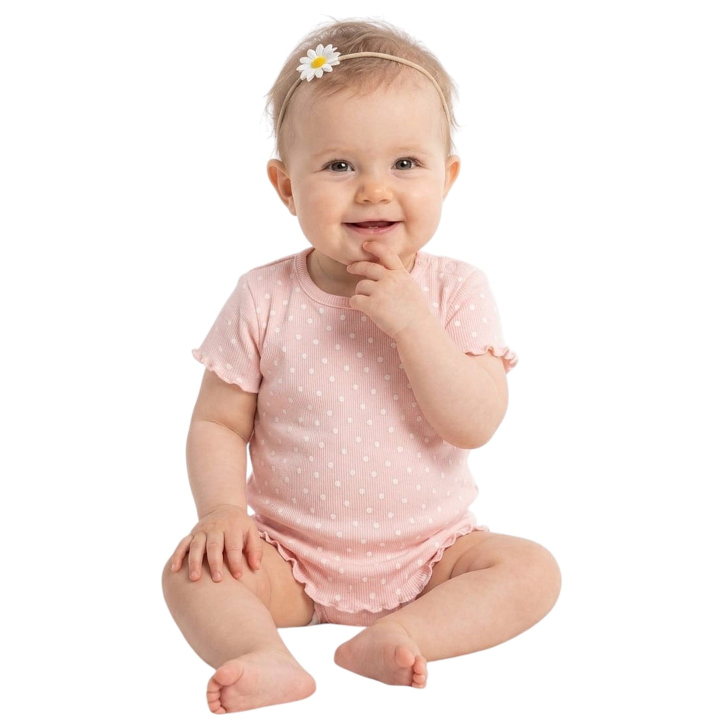 Kids Girl's Dotted Top,Light Peach