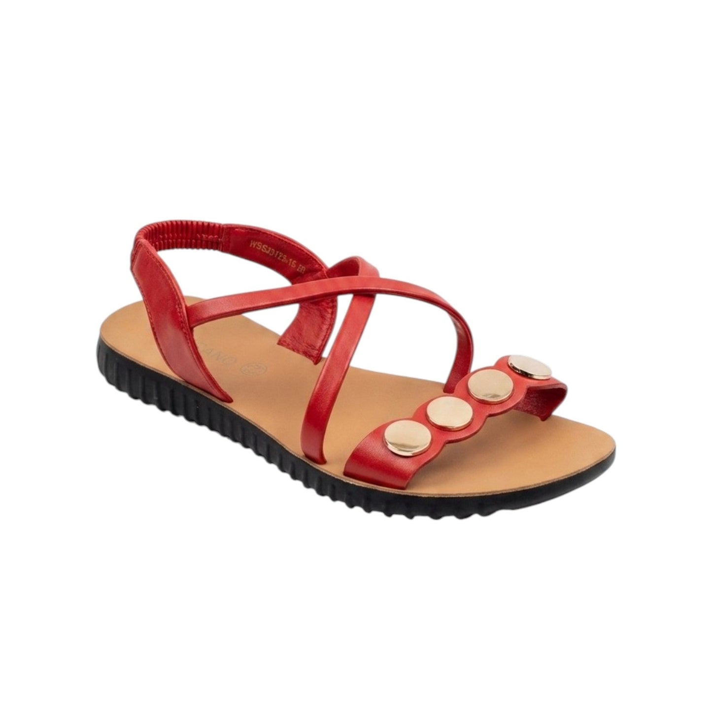 Women's Ribbed Sandals,Red