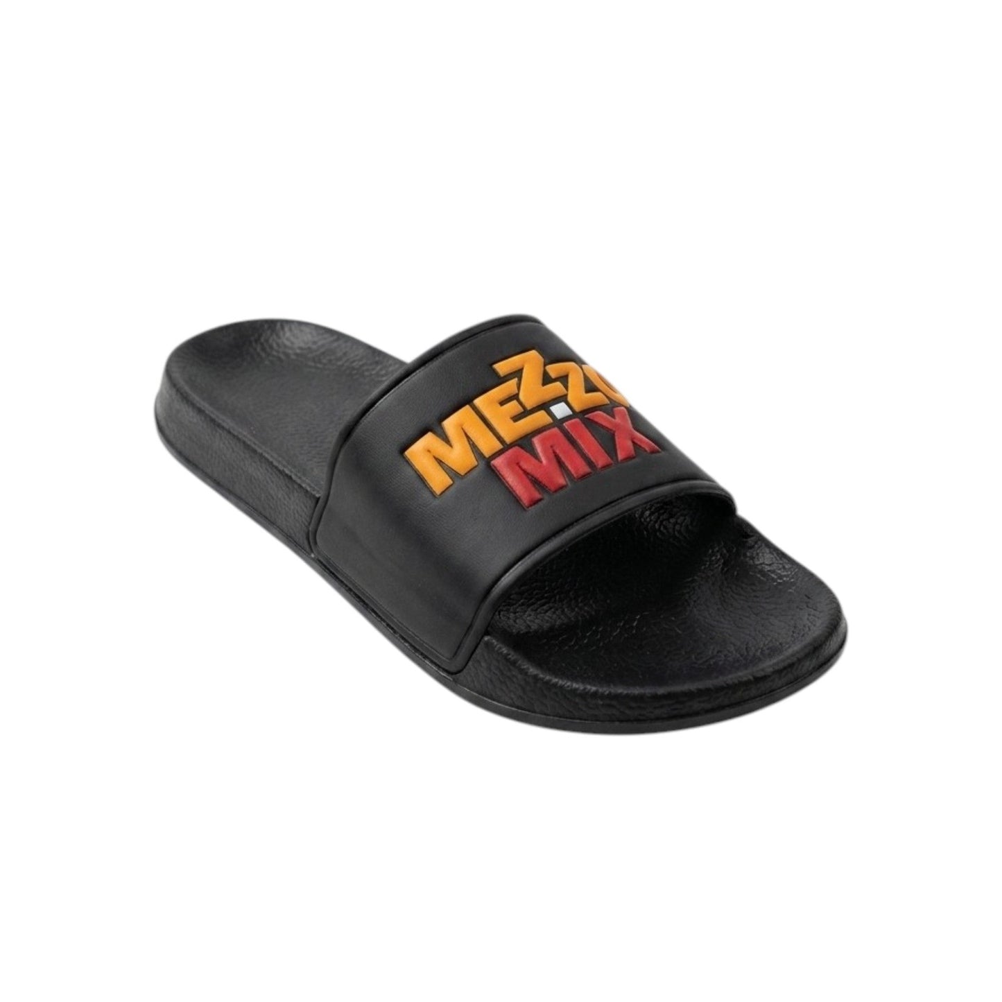 Men's Logo Patched Slippers,Black