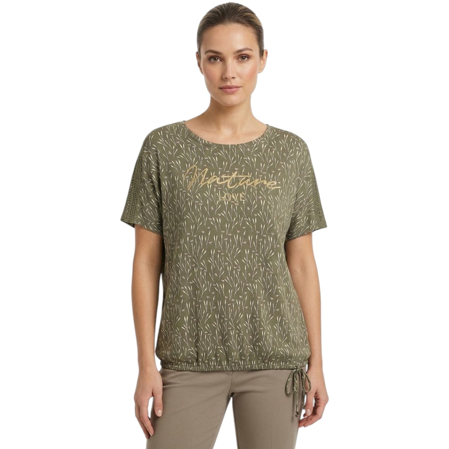 Women's Printed Top,Olive