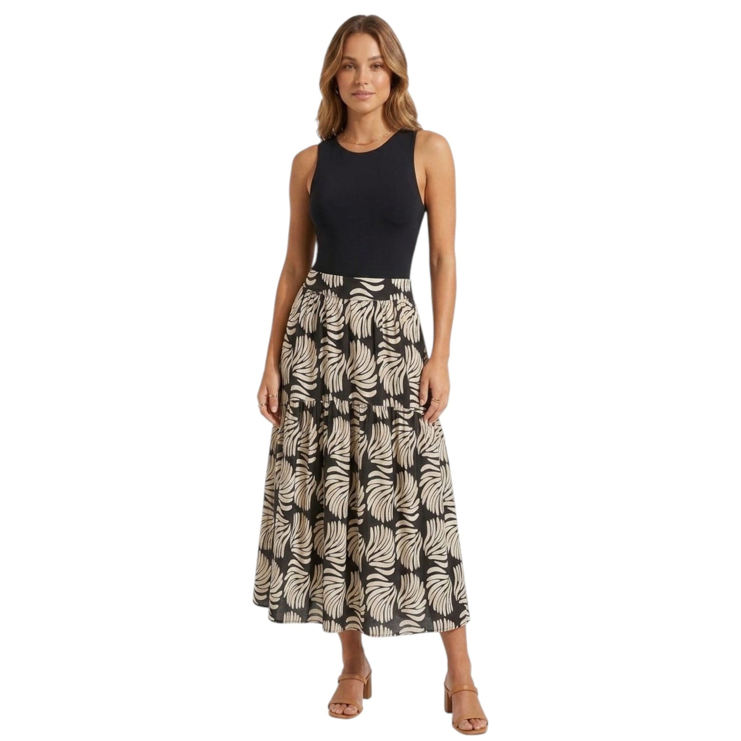 Women's Printed Skirt,Black
