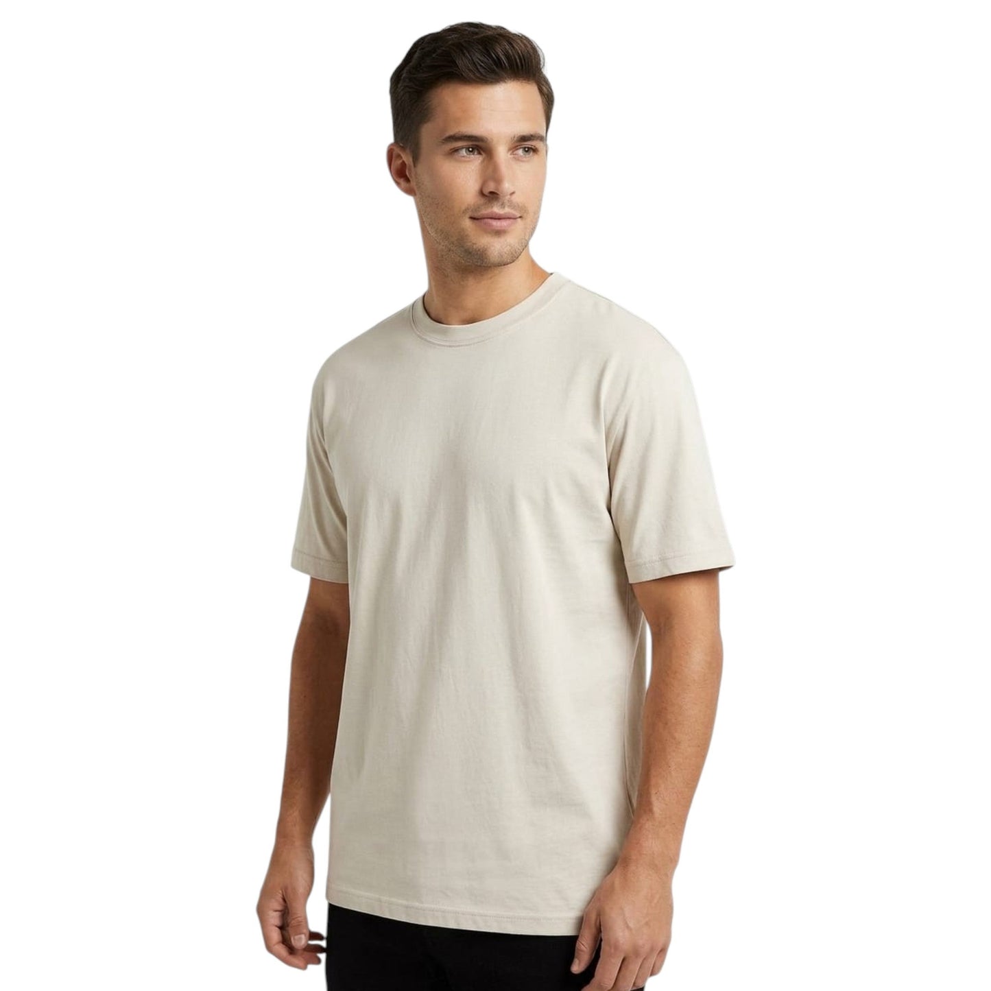 Men's Plain Top,Light Beige