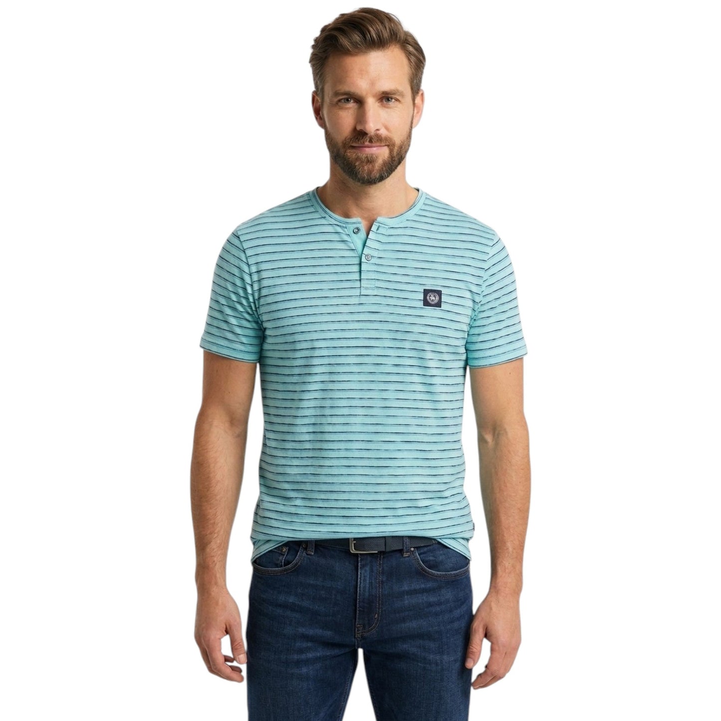 Men's Stripped Top,Light Blue