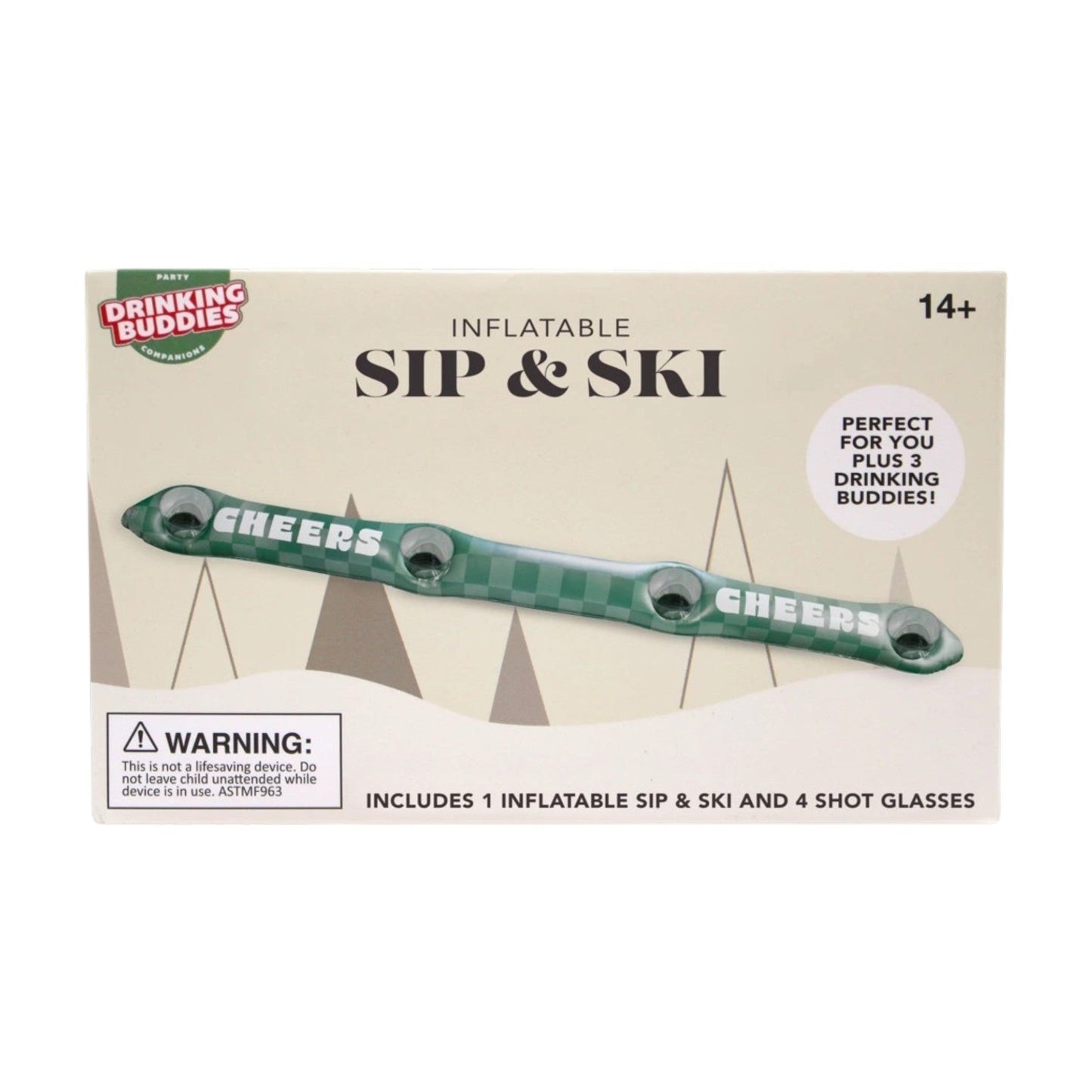 Inflatable Slip And Ski Shot Board With Shot Glass