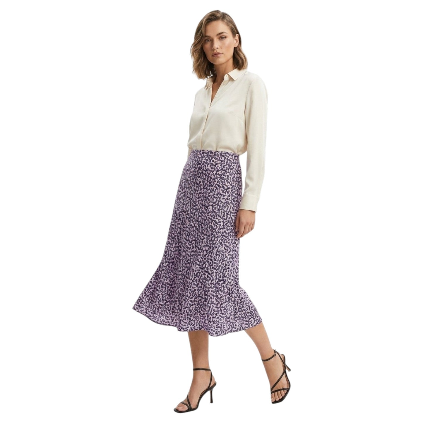 Women's Floral Printed Skirt ,Pink/NAVY