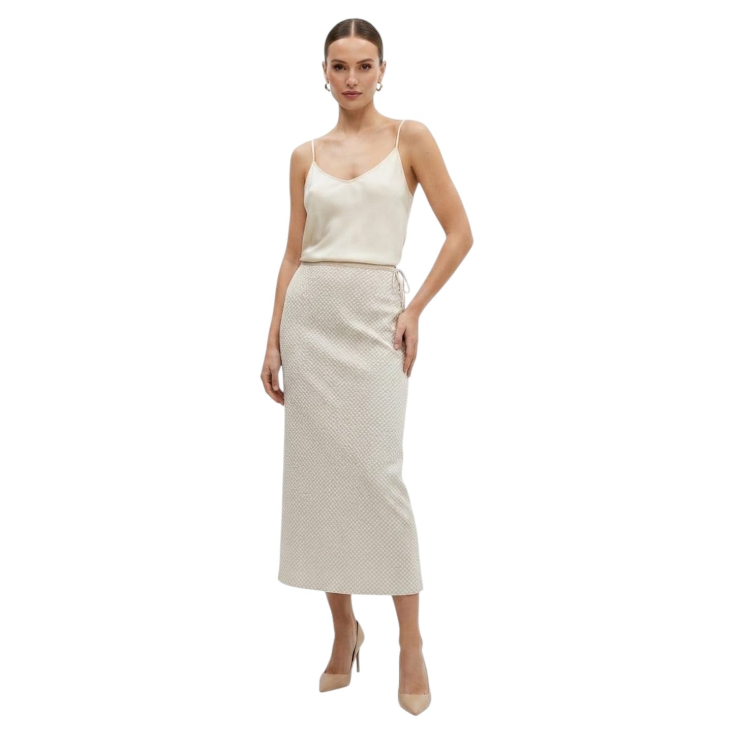 Women's Plaid Skirt,Beige