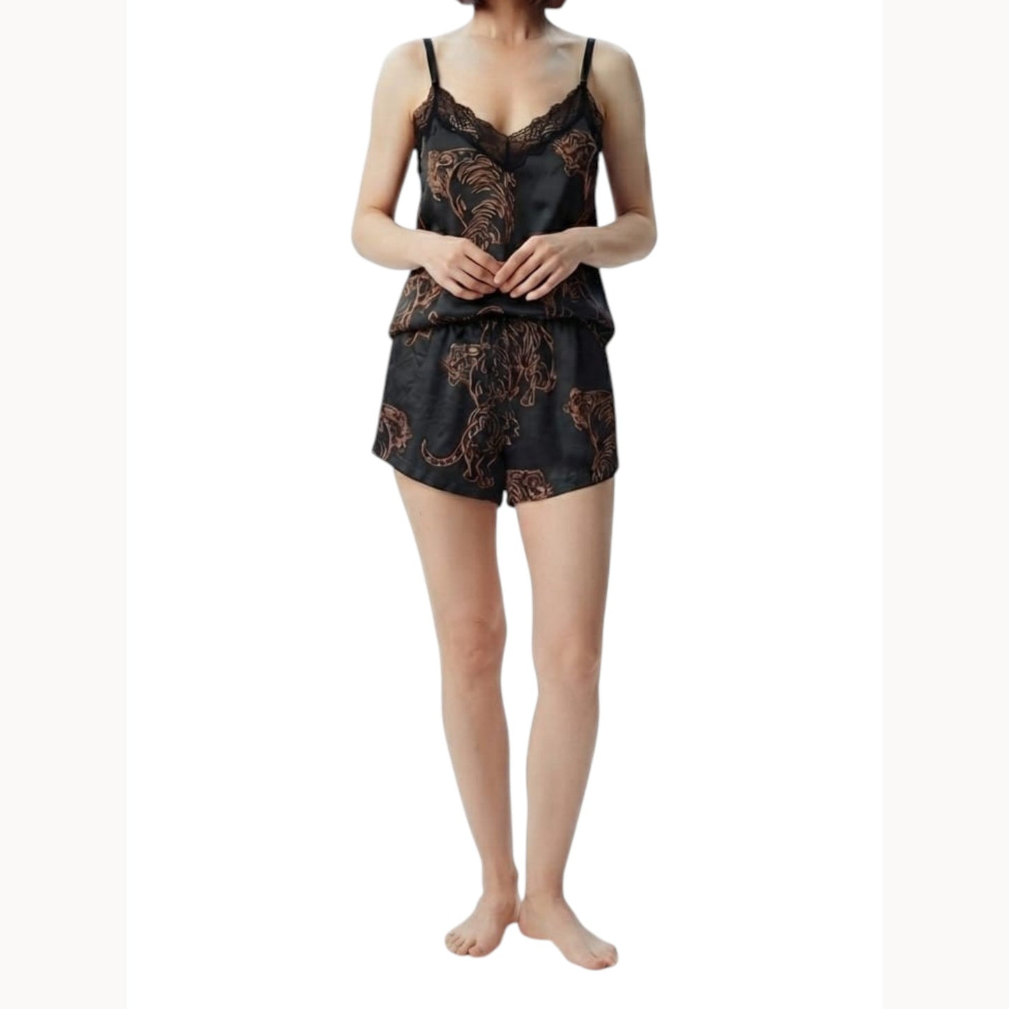 Women's Printed Sleepwear Short,Black