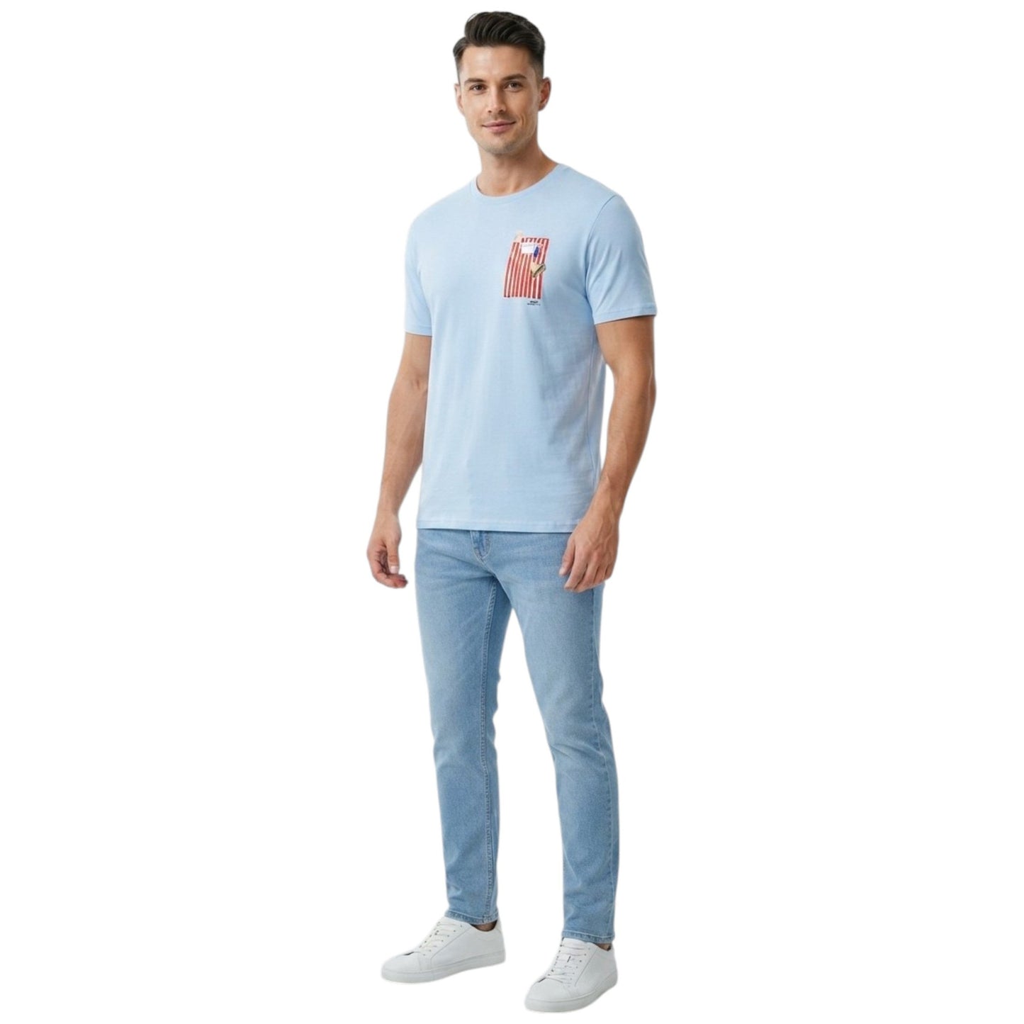 Men's Printed Top,Blue