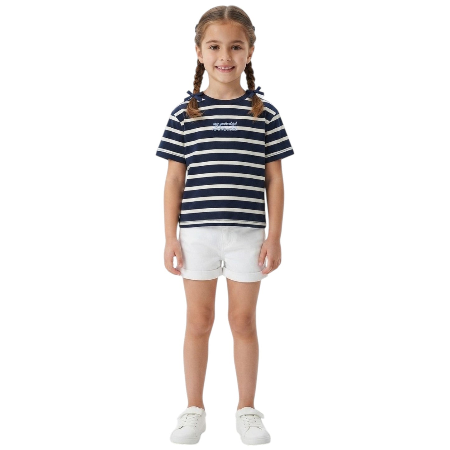 Kids Girl's Stripped Top,Navy