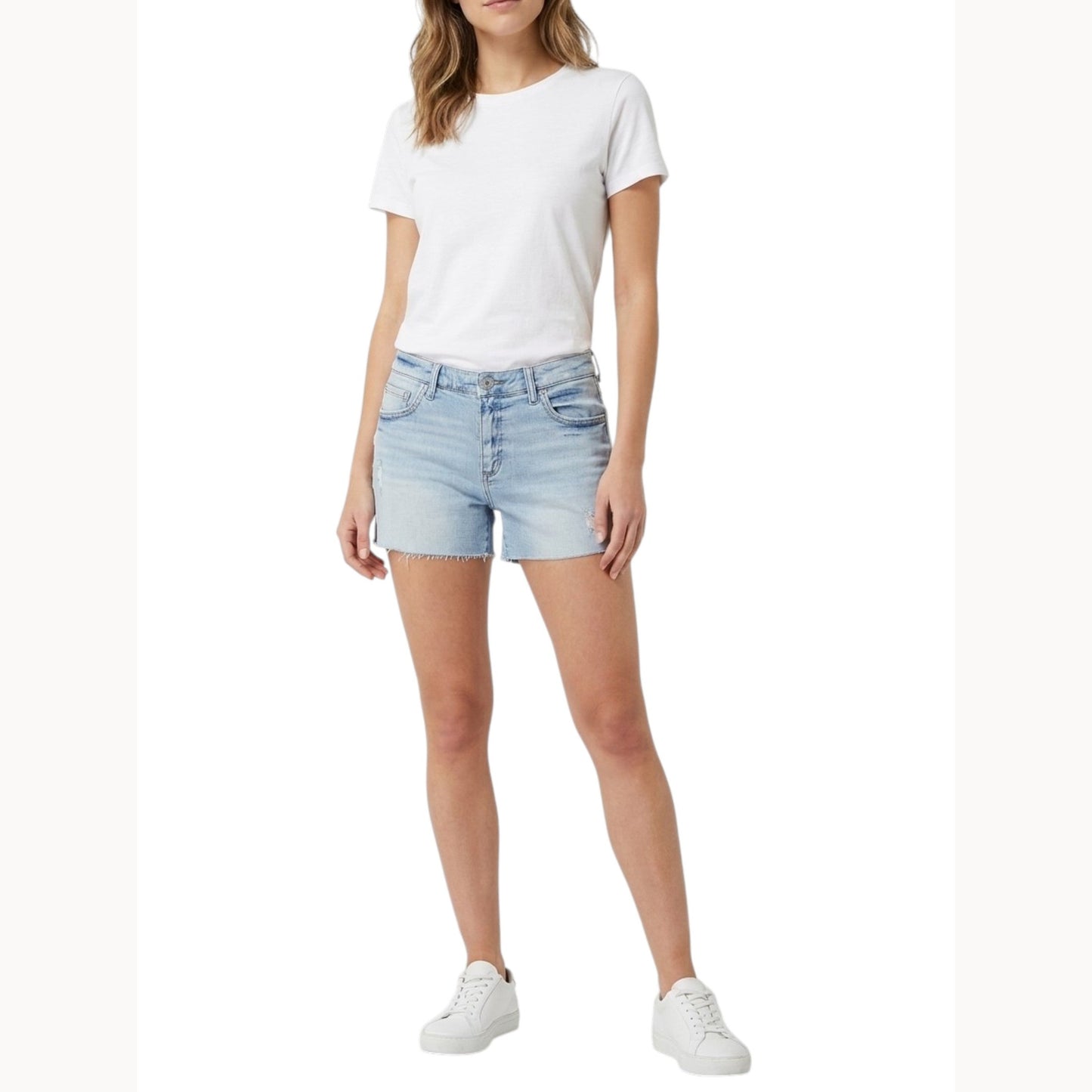 Women's Ripped Jeans Short,Light Blue
