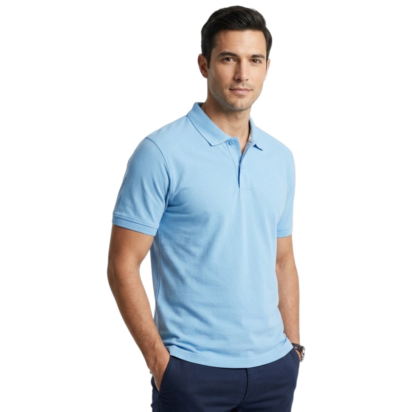 Men's Plain Solid Top,Blue