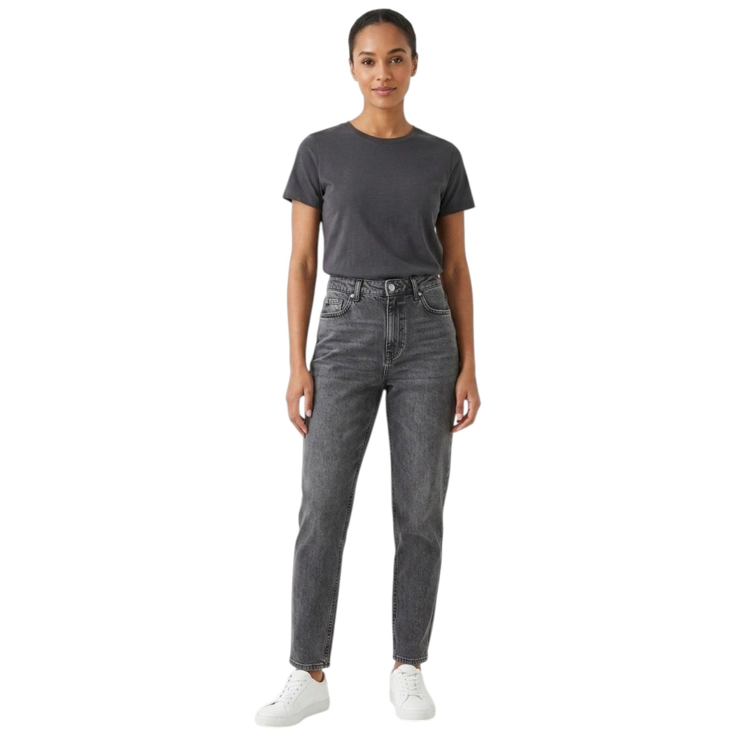 Women's Plain Solid Jeans,Dark Grey