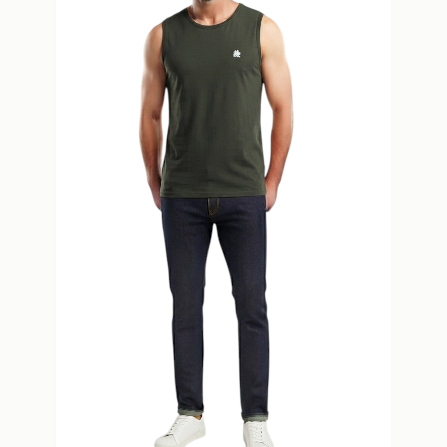 Men's Plain Top,Olive