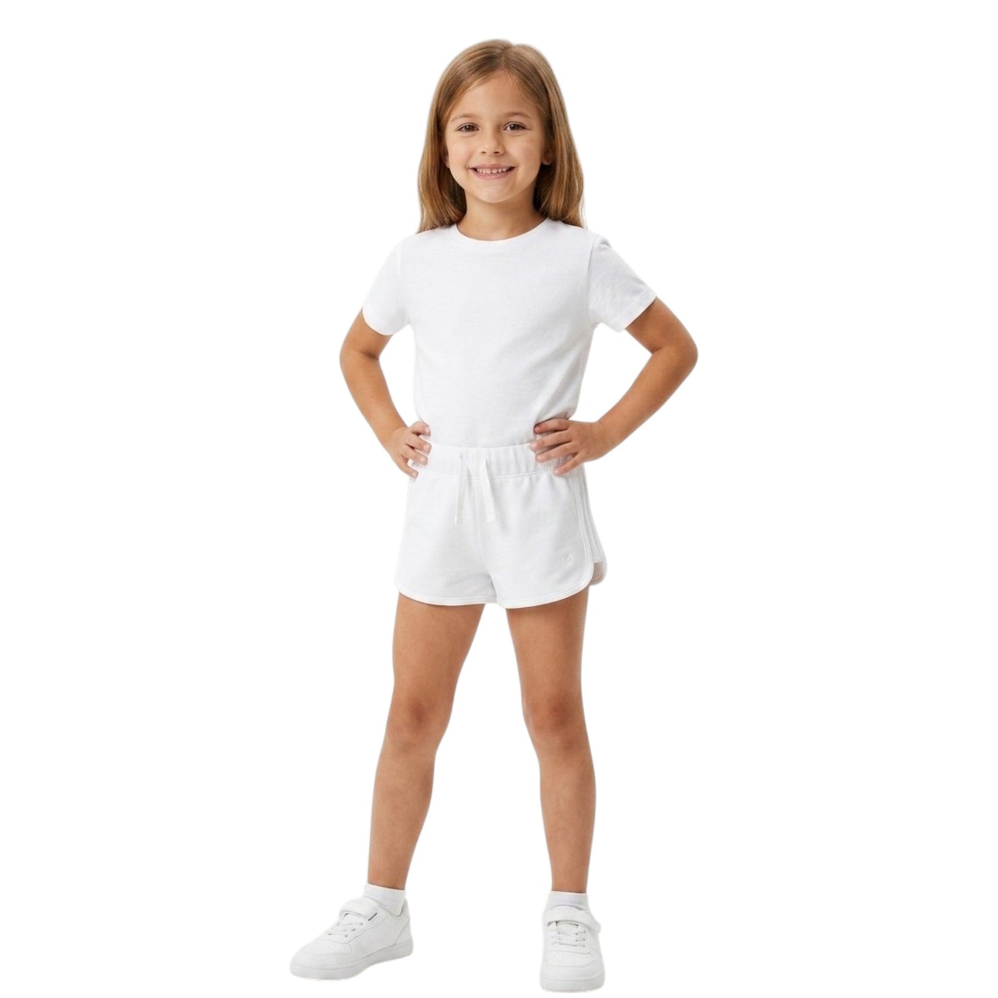 Kids Girl's Plain Short ,White