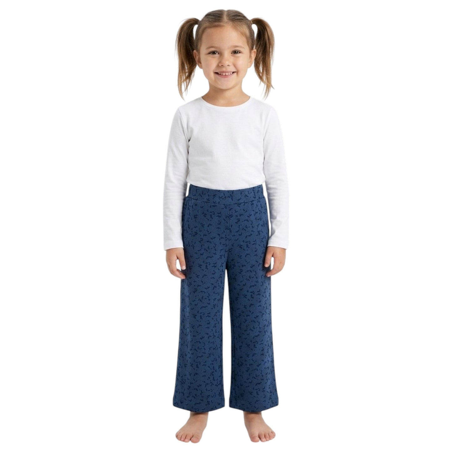 Kids Girl's Printed Pants,Navy