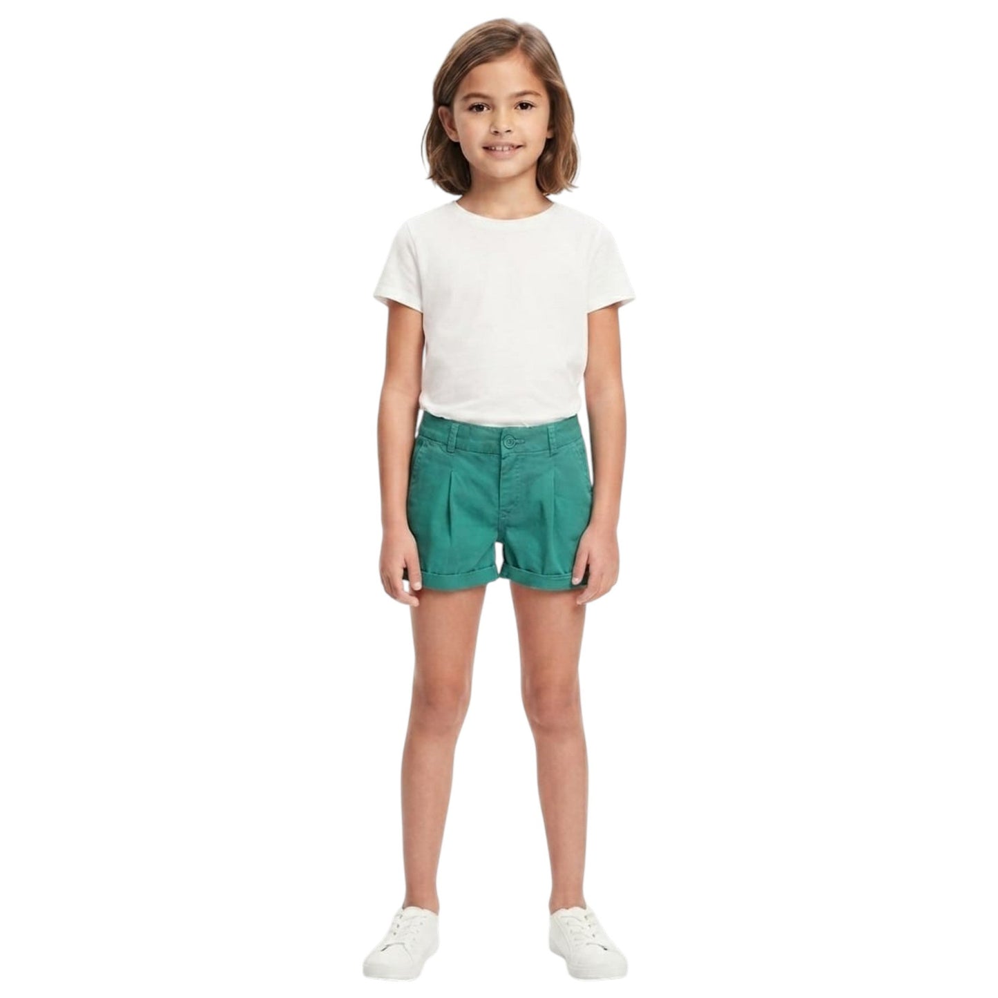 Kids Girl's Plain Solid Short,Turquoise