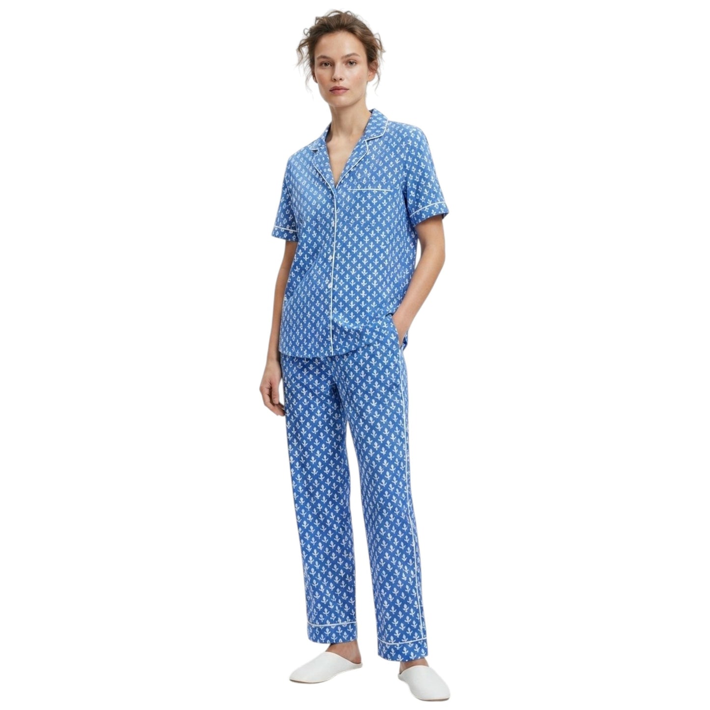 Women's Printed Sleepwear Top,Blue