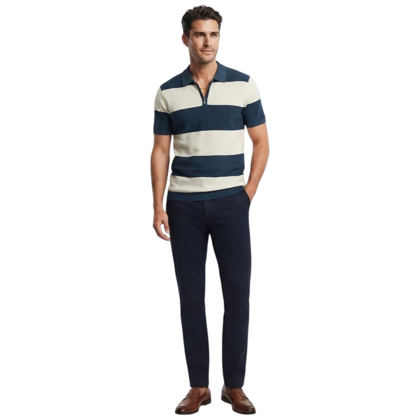 Men's Textured Polo Top,Multi