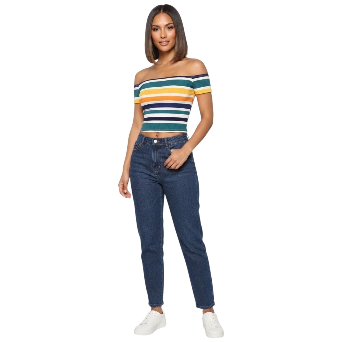 Women's Stripped Top,Multi