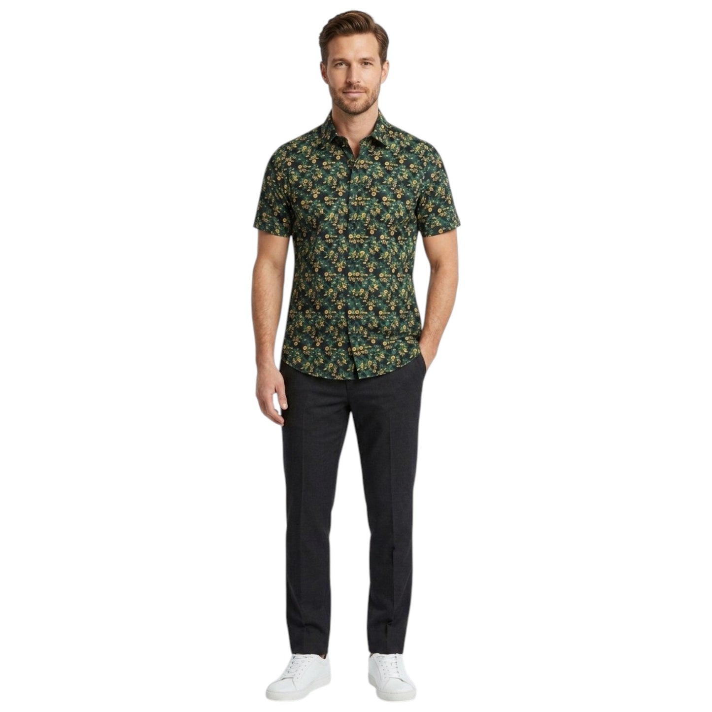 Men's Printed Dress Shirt,Multi